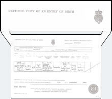 British Birth Certificate : £28